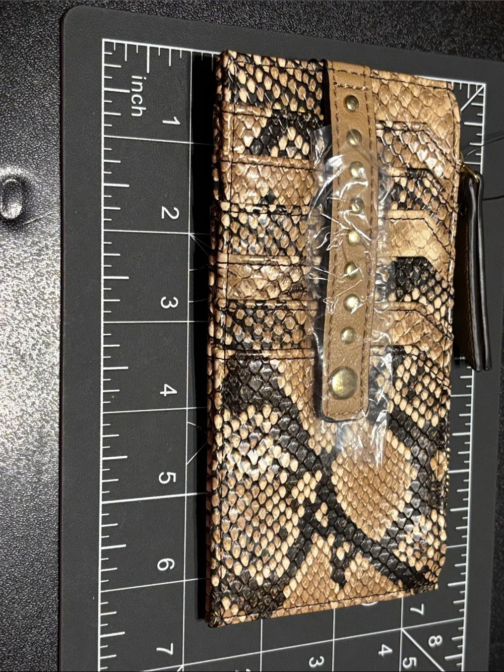 INC‎ International Concepts Tan and Black Snake-Print Wallet